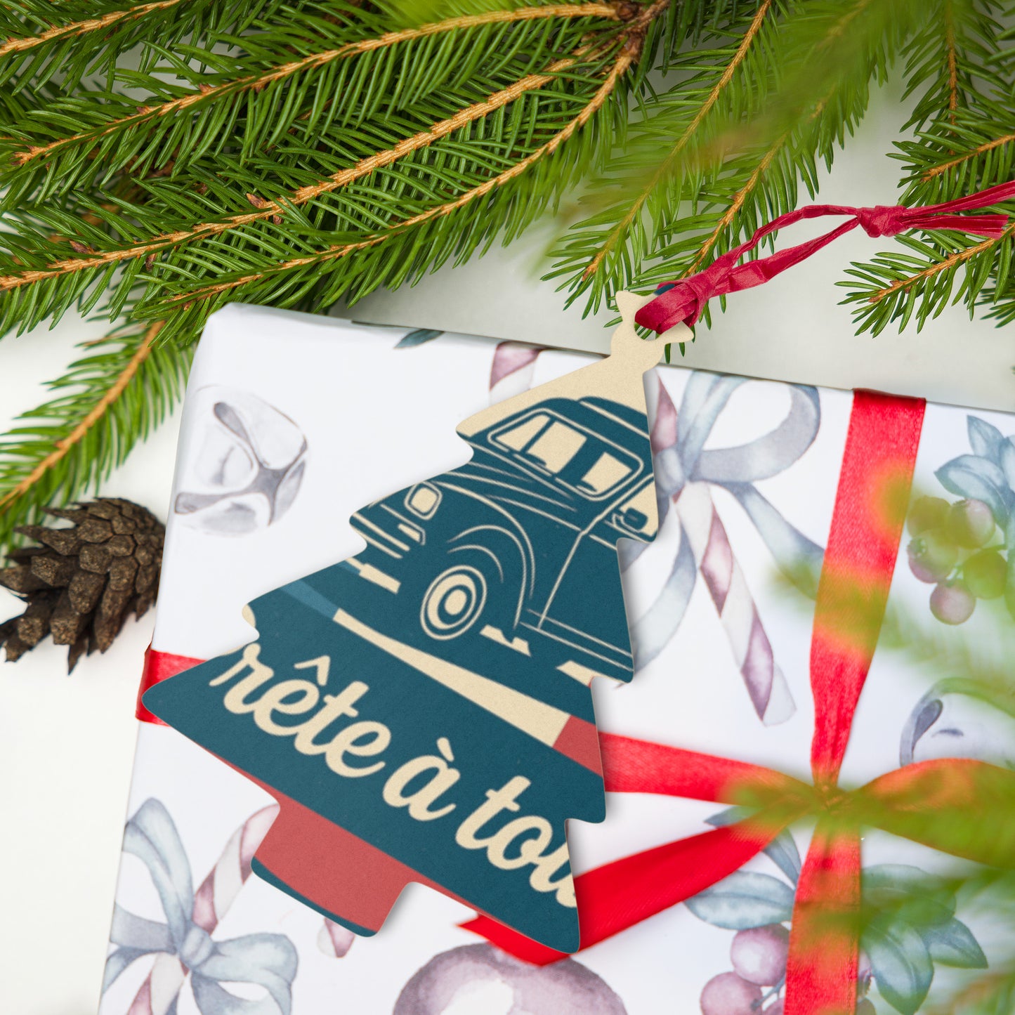 Houten (Kerst-)Ornament – Citroën Acadiane Retro Design