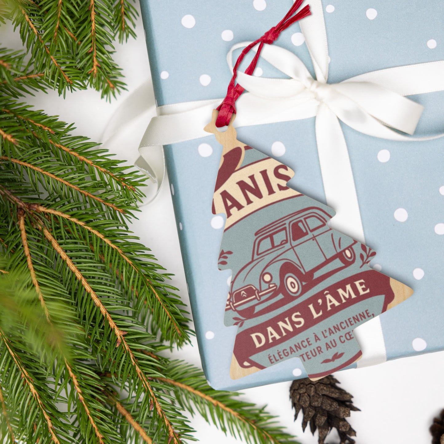 Houten (Kerst-)ornament – Citroën Dyane Retro Design