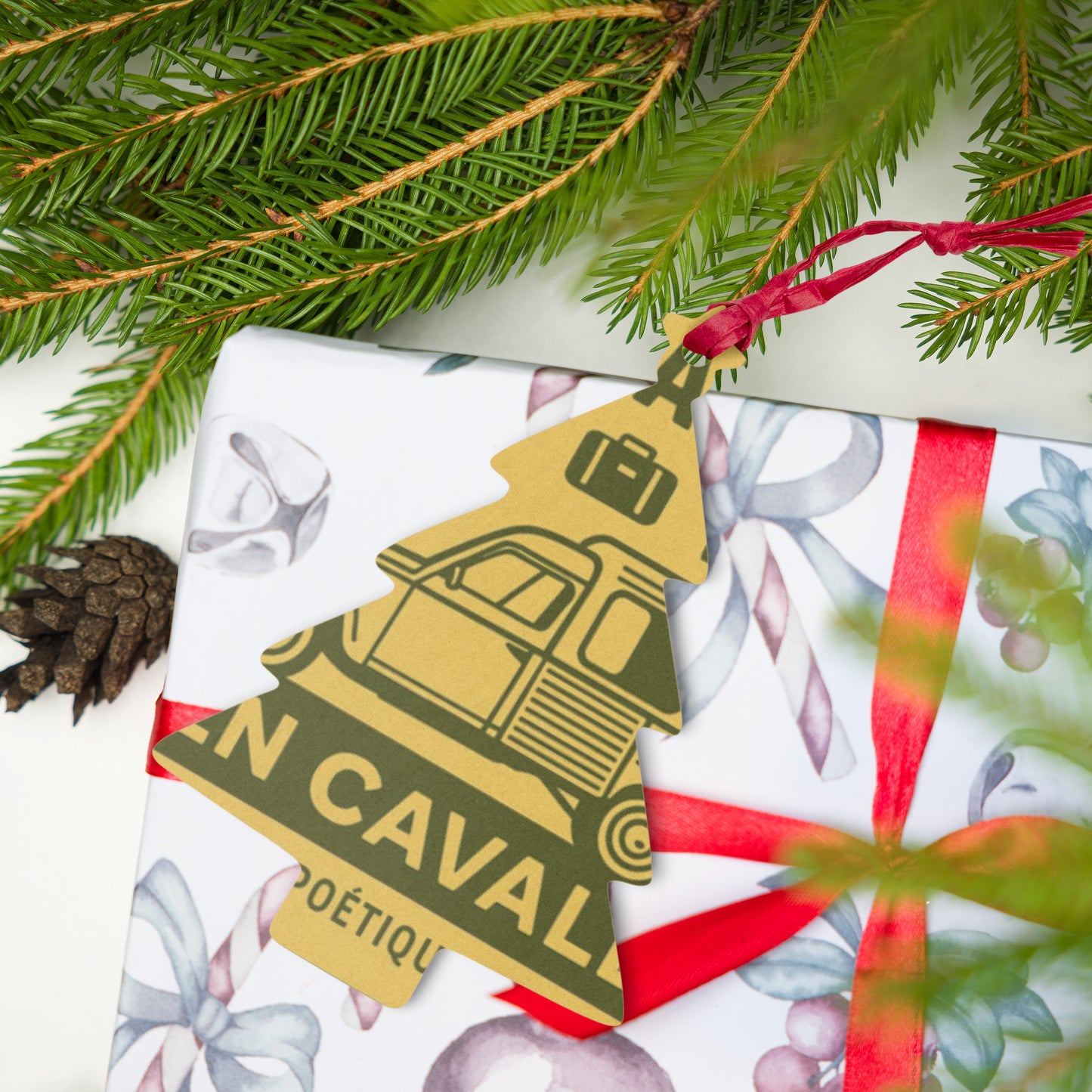 Houten (Kerst-)ornament – Citroën Acadiane Retro Design